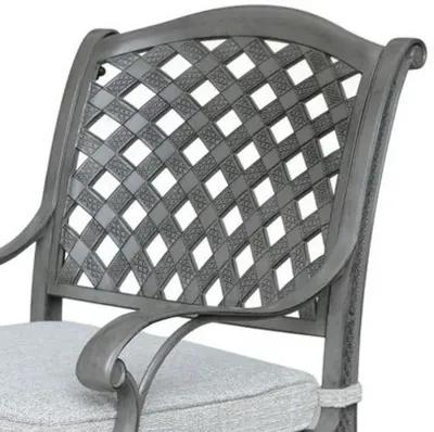 Mace Outdoor Patio Dining Armchair, 24 Inch, Aluminium, Golden Beige