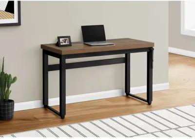 Computer Desk, Home Office, Standing, Adjustable, 48"L, Work, Laptop, Metal, Laminate, Walnut, Black, Contemporary, Modern