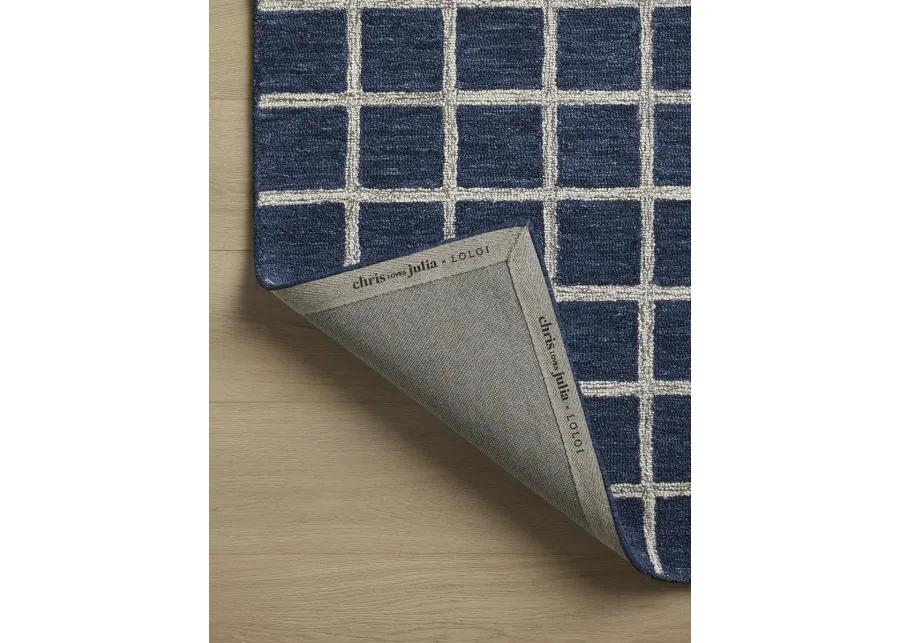 Polly POL-05 Navy / Silver 2''6" x 7''6" Rug by Chris Loves Julia