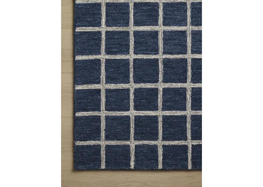 Polly POL-05 Navy / Silver 2''6" x 7''6" Rug by Chris Loves Julia