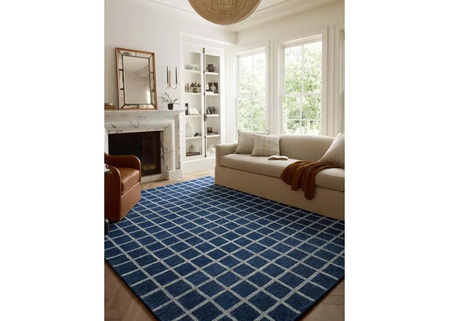 Polly POL-05 Navy / Silver 2''6" x 7''6" Rug by Chris Loves Julia