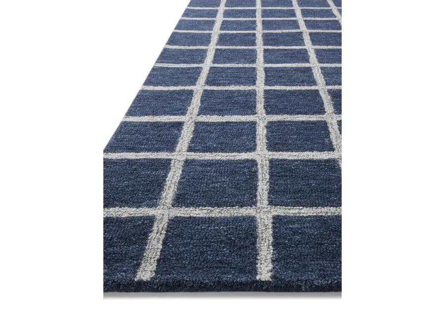 Polly POL-05 Navy / Silver 2''6" x 7''6" Rug by Chris Loves Julia