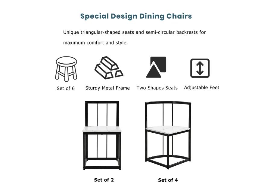 Modern 7-Piece Dining Table Set with 6 Stools