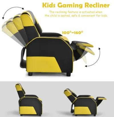 Hivvago Kids Youth PU Leather Gaming Sofa Recliner with Headrest and Footrest