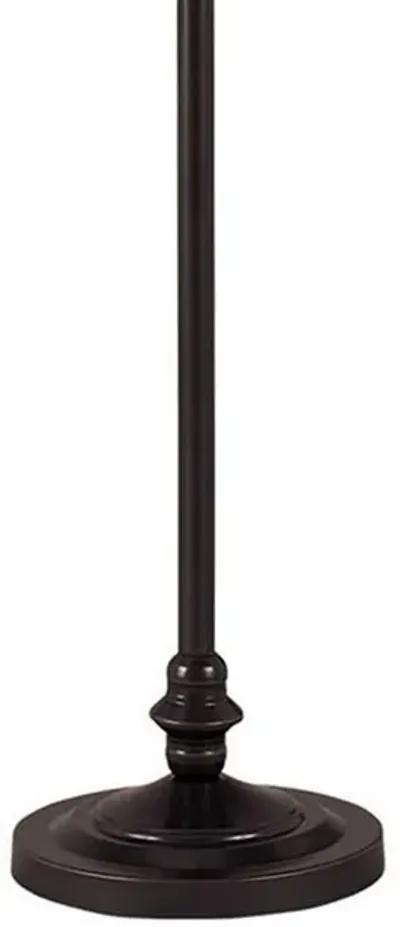 150 Watt Metal Floor Lamp with Swing Arm and Fabric Conical Shade, Black-Benzara