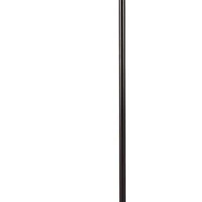 150 Watt Metal Floor Lamp with Swing Arm and Fabric Conical Shade, Black-Benzara