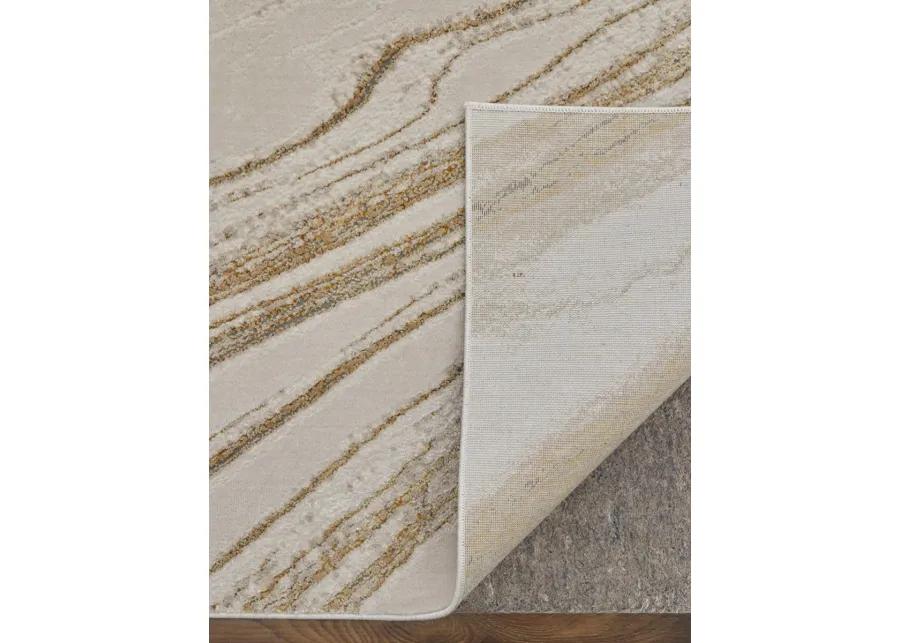 Aura 39LLF 13' x 20' Ivory/Taupe/Gold Rug