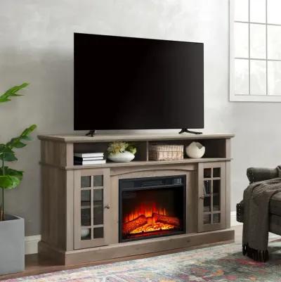 Classic TV Stand with 23" Fireplace for TVs up to 65"