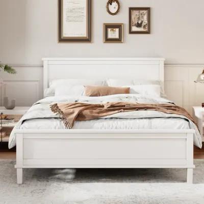 Merax Mid-Century Wood Platform Bed with Headboard