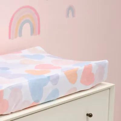 Bedtime Originals Rainbow Hearts Pink/Purple Baby/Infant Changing Pad Cover