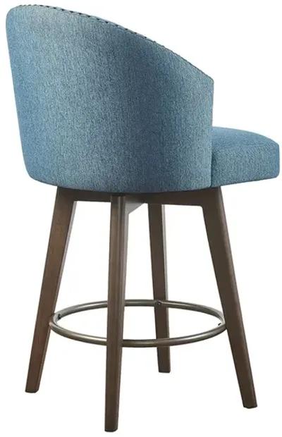 Gracie Mills Esta 360Â° Swivel Elegance Upholstered Counter Stool - 26" Height