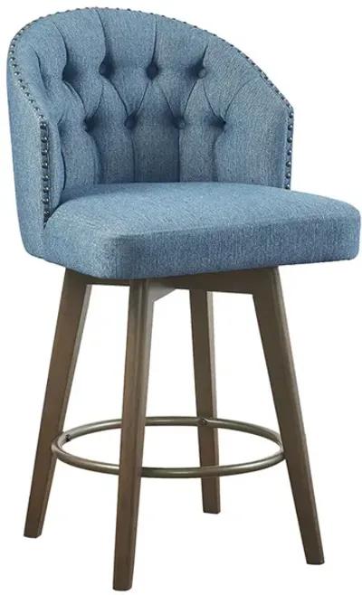 Gracie Mills Esta 360Â° Swivel Elegance Upholstered Counter Stool - 26" Height