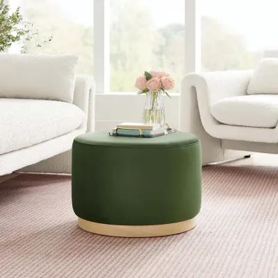 Tilden Large 23" Round Performance Velvet Upholstered Ottoman