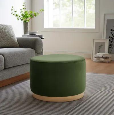 Tilden Large 23" Round Performance Velvet Upholstered Ottoman