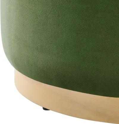 Tilden Large 23" Round Performance Velvet Upholstered Ottoman