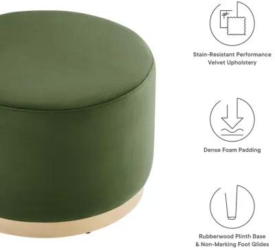 Tilden Large 23" Round Performance Velvet Upholstered Ottoman