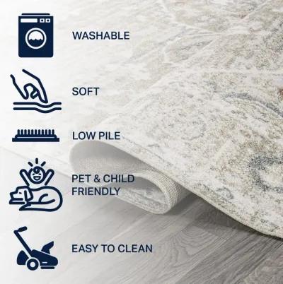 Shaii Global Medallion Low-Pile Machine-Washable Area Rug