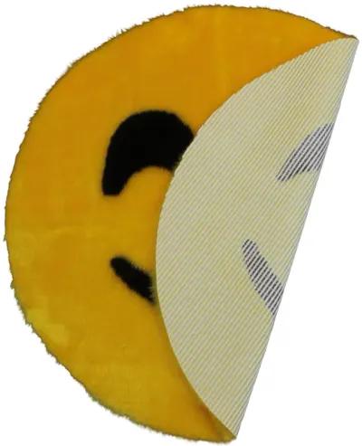 Walk on Me Emoji Faux Fur Soft and Cute 26 in. Smiley Area Rug in France