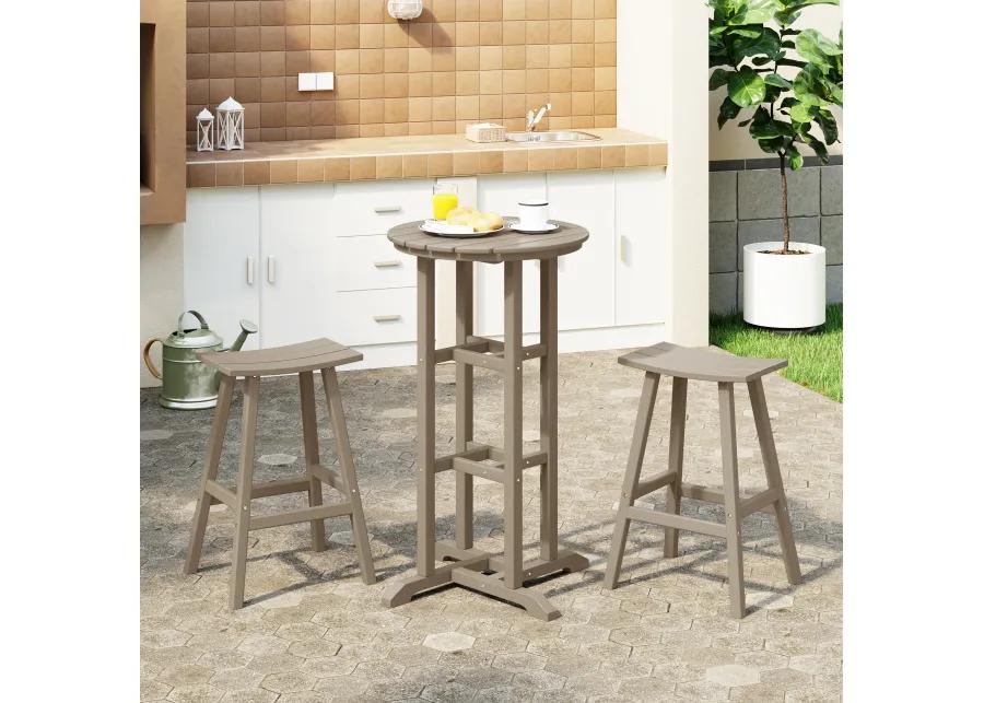 WestinTrends Outdoor Patio Bar Height Table and Bar Stool 3-Piece Dining Set