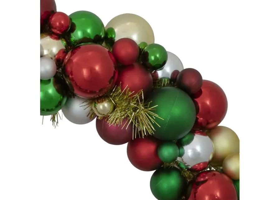 Traditional Colors 2-Finish Shatterproof Ball Christmas Wreath  36-Inch