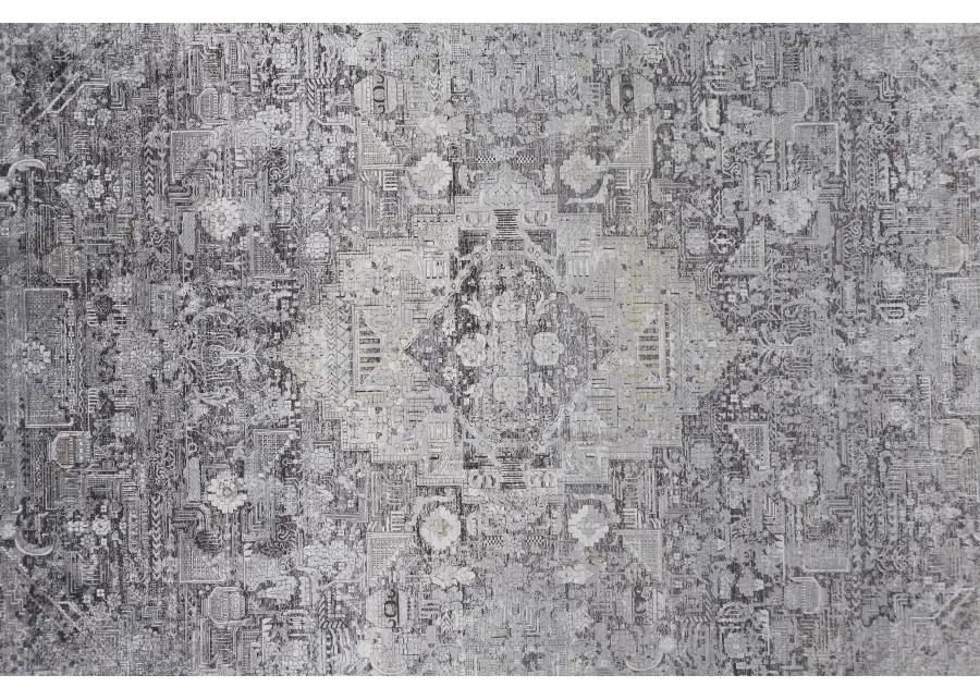 Sarrant 3966F Gray/Silver/Ivory 2'8" x 10' Rug