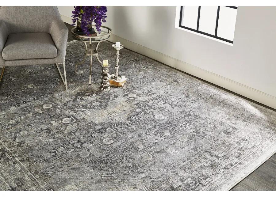 Sarrant 3966F Gray/Silver/Ivory 2'8" x 10' Rug