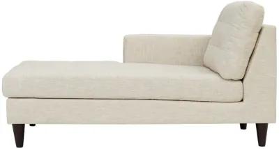 Modway Empress Mid-Century Modern Upholstered Fabric Left-Arm Chaise Lounge In Beige