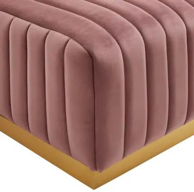 Conjure Channel Tufted Performance Velvet Ottoman