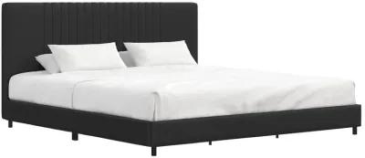 Rio Faux Leather Upholstered Bed, Queen, Black