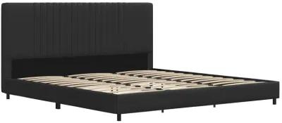 Rio Faux Leather Upholstered Bed, Queen, Black