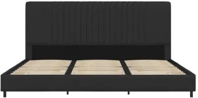 Rio Faux Leather Upholstered Bed, Queen, Black