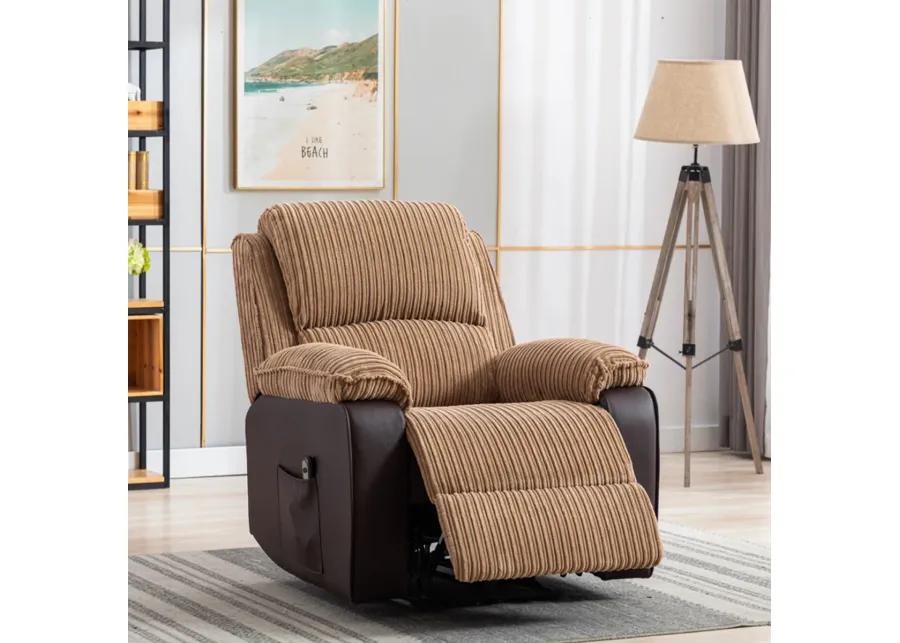 Fabric Recliner Chair Theater Single Recliner Thick Seat And Backrest, Suitable