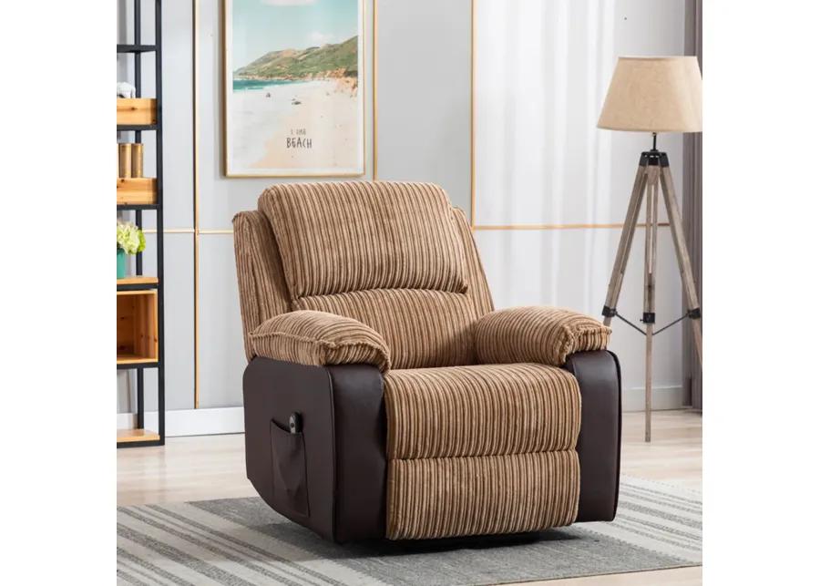 Fabric Recliner Chair Theater Single Recliner Thick Seat And Backrest, Suitable