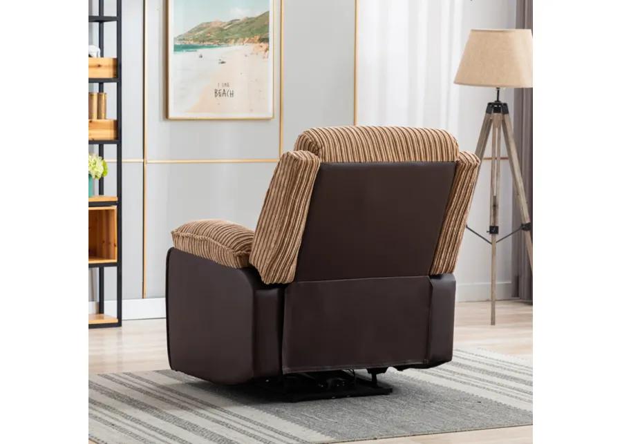 Fabric Recliner Chair Theater Single Recliner Thick Seat And Backrest, Suitable