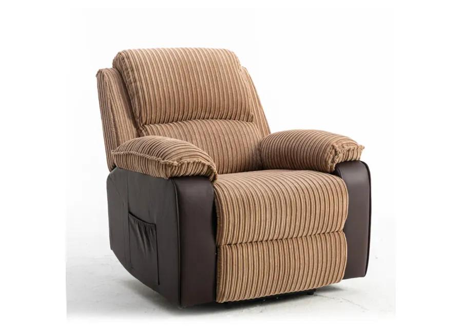 Fabric Recliner Chair Theater Single Recliner Thick Seat And Backrest, Suitable