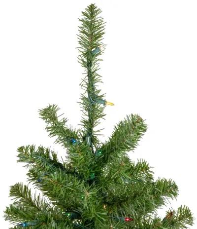 6' Pre-Lit Medium Canadian Pine Artificial Christmas Tree - Multicolor Lights