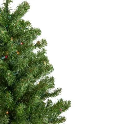 6' Pre-Lit Medium Canadian Pine Artificial Christmas Tree - Multicolor Lights