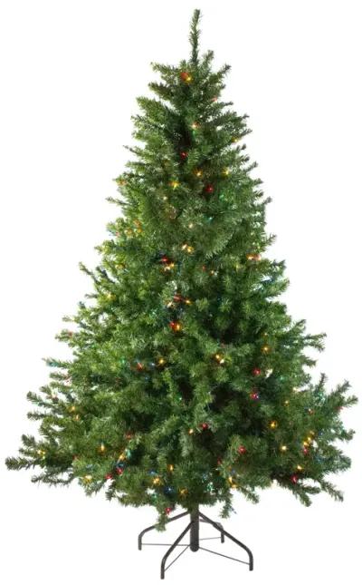 6' Pre-Lit Medium Canadian Pine Artificial Christmas Tree - Multicolor Lights