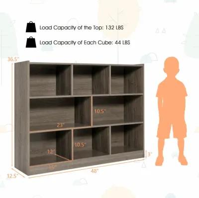 3-Tier Open Bookcase 8-Cube Floor Standing Storage Shelves Display Cabinet