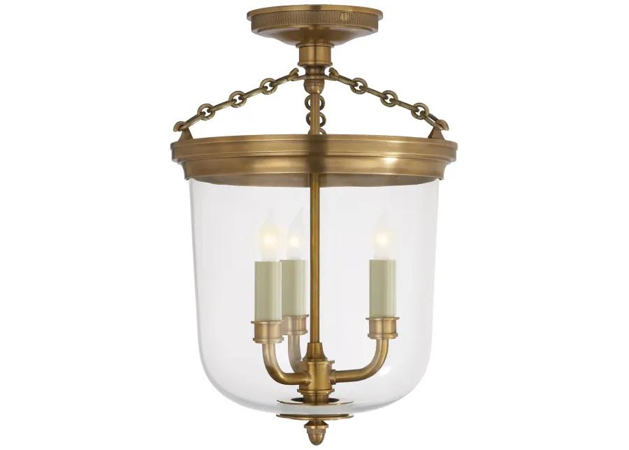 Merchant Semi-Flush in Antique Brass