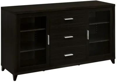 TV Entertainment Center, Console, 2 Media Towers, Bridge, Cappuccino Brown - Benzara