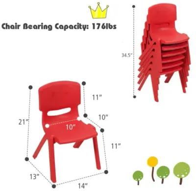 Hivvago 6-pack Kids Plastic Stackable Classroom Chaira