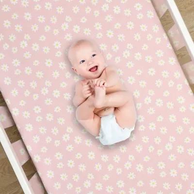 Lambs & Ivy Daisy Dreams Breathable 100% Cotton Baby Fitted Crib/Toddler Sheet