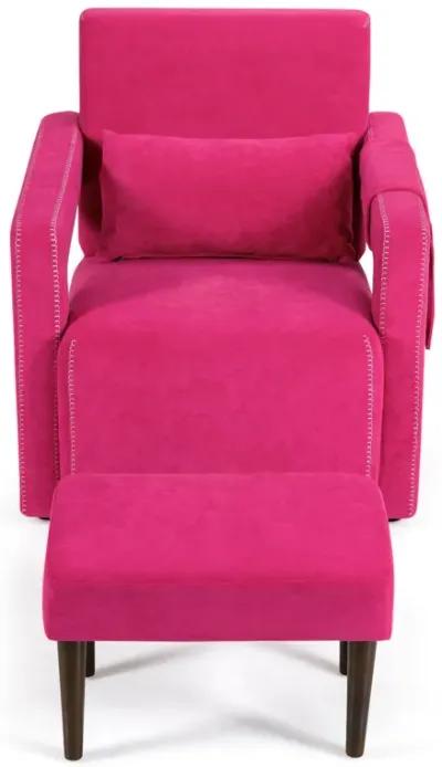 Modern Berber Fleece Single Sofa Chair with Ottoman and Waist Pillow