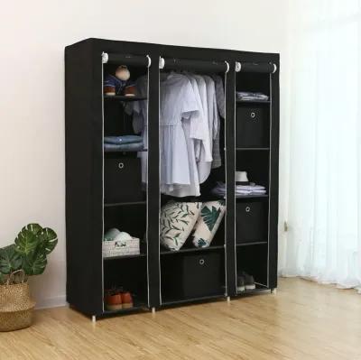 Portable Clothes Storage Solution with Shelves & Hanging Rail