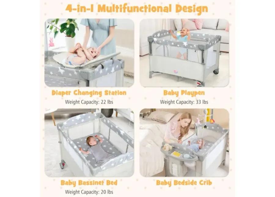 Hivvago 5-in-1 Portable Baby Beside Bassinet with Diaper Changer