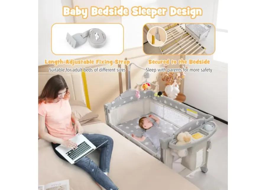 Hivvago 5-in-1 Portable Baby Beside Bassinet with Diaper Changer