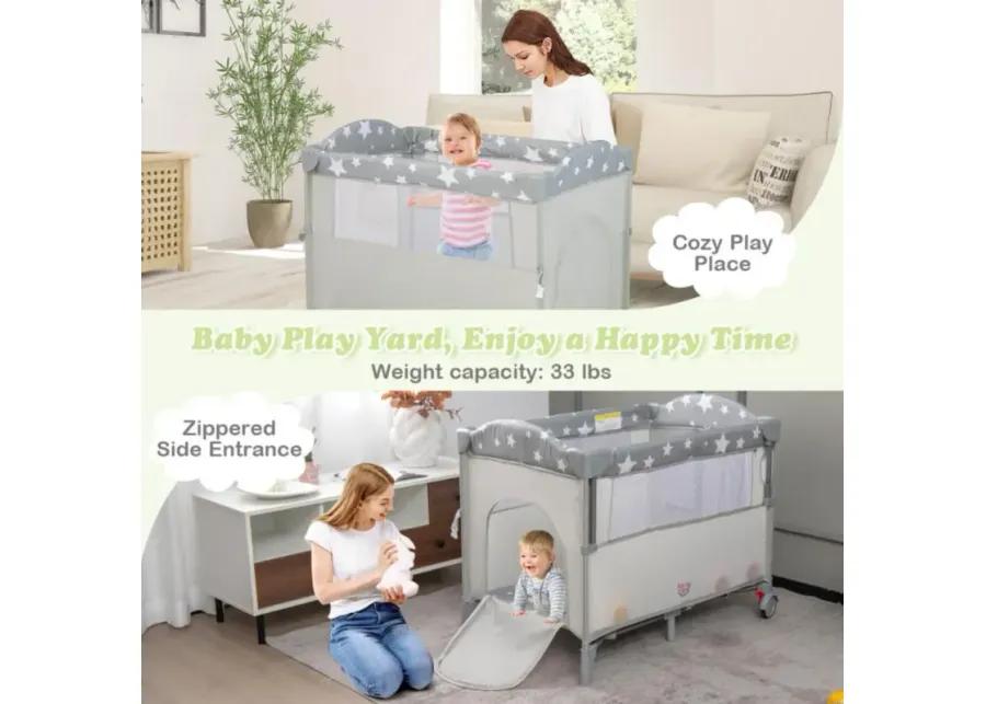 Hivvago 5-in-1 Portable Baby Beside Bassinet with Diaper Changer