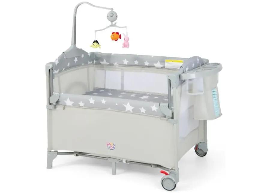 Hivvago 5-in-1 Portable Baby Beside Bassinet with Diaper Changer