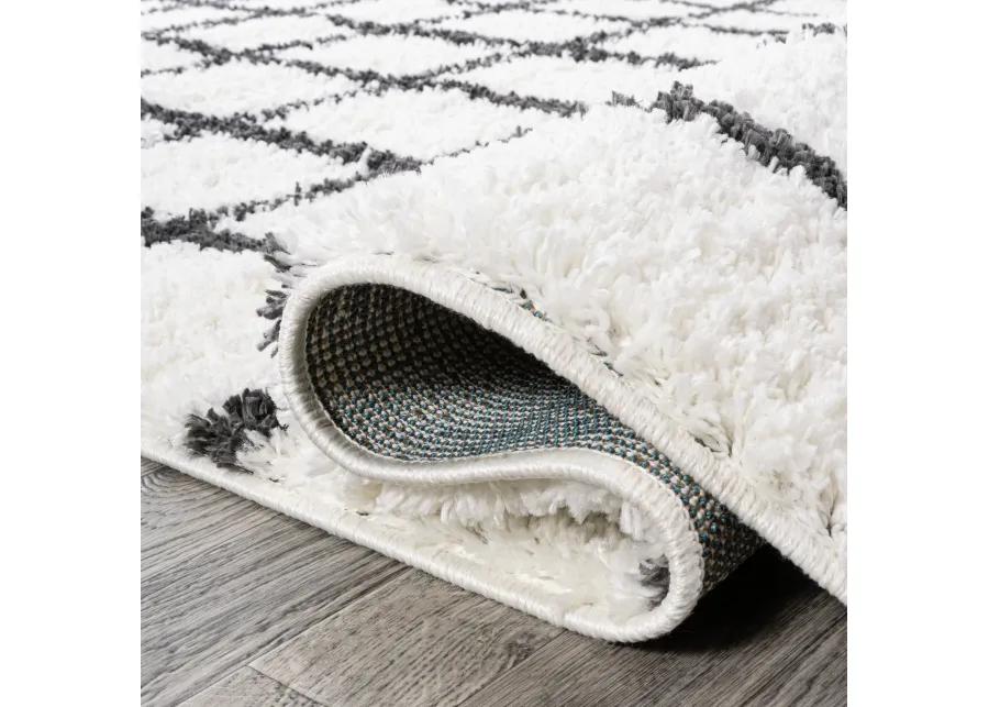 Arenal Geometric Grid Shag Area Rug